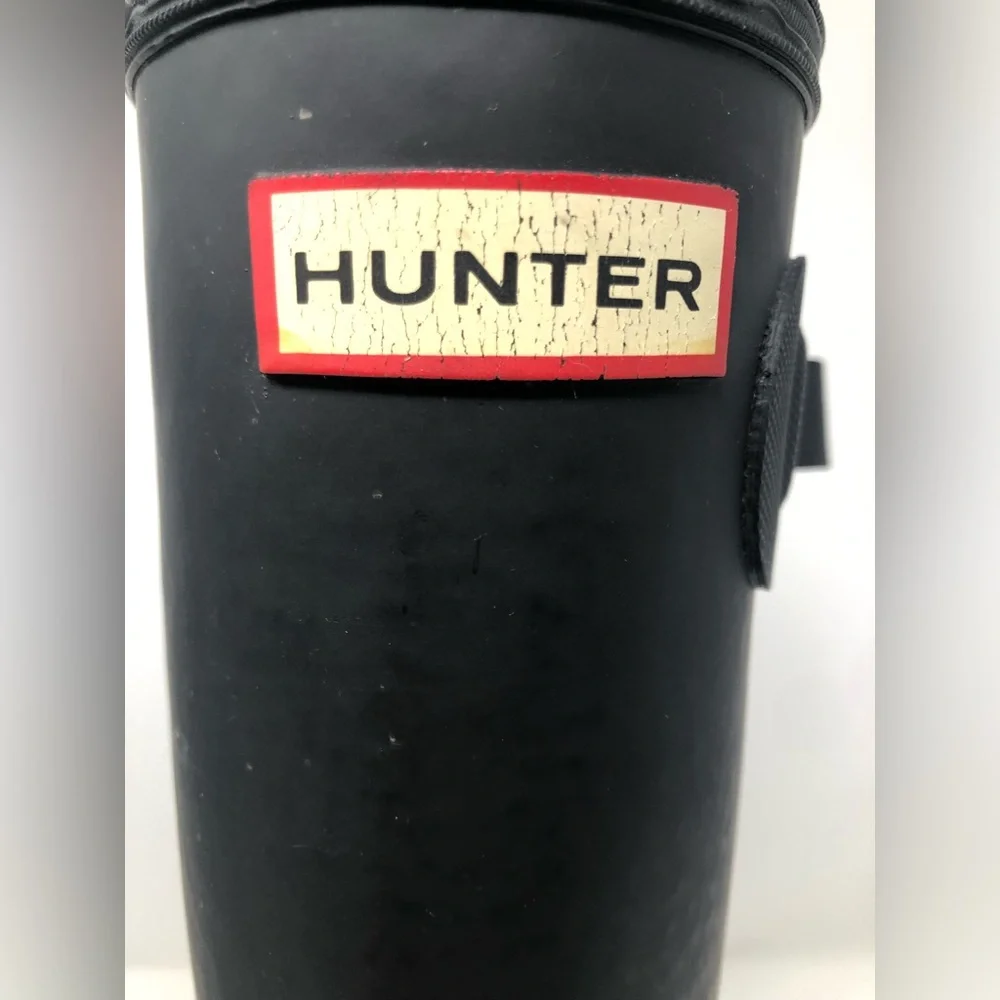 Hunter Women Rain Black Tall Boots Size 6-7 - Picture 6 of 10